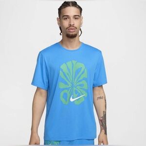 Nike Rise 365 Run Energy Dri-FIT Tee Blue Graphic Running Shirt Men’s Medium NWT